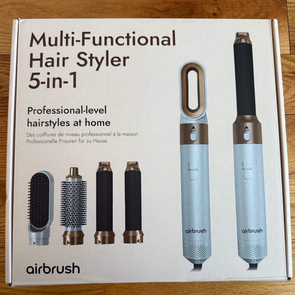 Multi-Functional Hair Styler 5-in-1 - White and Gold